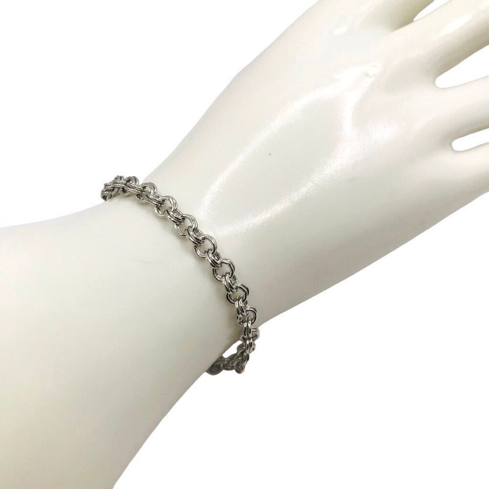 Chic Silver Double Link Chain Tennis Bracelet